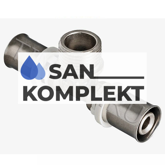 Пресс-фитинг Тройник ДУ-16х1/2х16 Нар резьба TIM  F-T1602MN