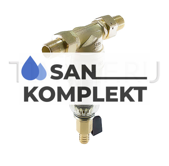 Фильтр без манометра стеклянный корпус 1/2" TIM JH-1004