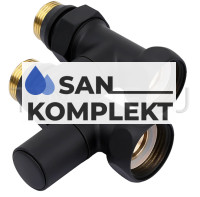 Вентиль прямой 1&quot;г* 3/4&quot;ш. для полотенцесушителя черный TIM KV01-FM043B