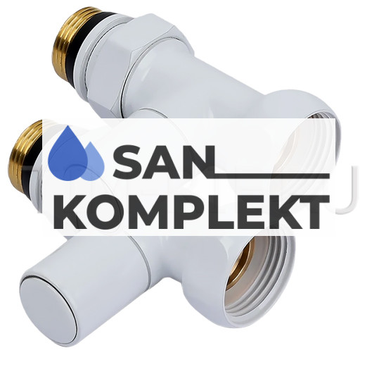 Вентиль прямой 1"г* 1/2"ш. для полотенцесушителя белый TIM KV01-FM042W