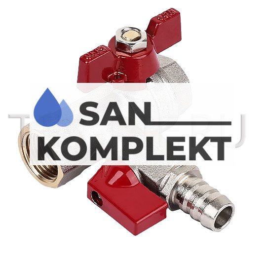 Кран шаровой 1/2 с обратным клапаном и дренажом TIM BV217-0214N