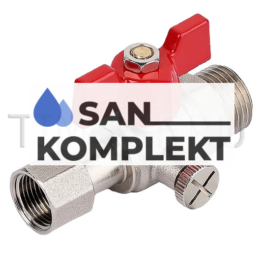 Кран шаровой Ду-1/2*1/2 ВН-НР для подключения манометра TIM BV214-C0202N