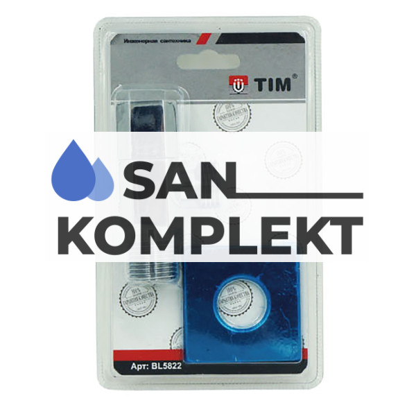 Угловой кран 1/2"-1/2" хром квадратный TIM BL5822