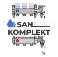 Коллекторный блок 1*3/4ЕК-9 вых. из нержавеющей стали с регулирующими и балансировочными клапанами TIM EMS6009