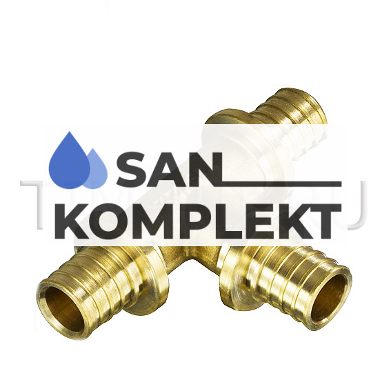 Тройник ДУ-32*(4.4)*16*(2.2)*25*(3.5) PEX под зажимную гильзу TIM H-T321625