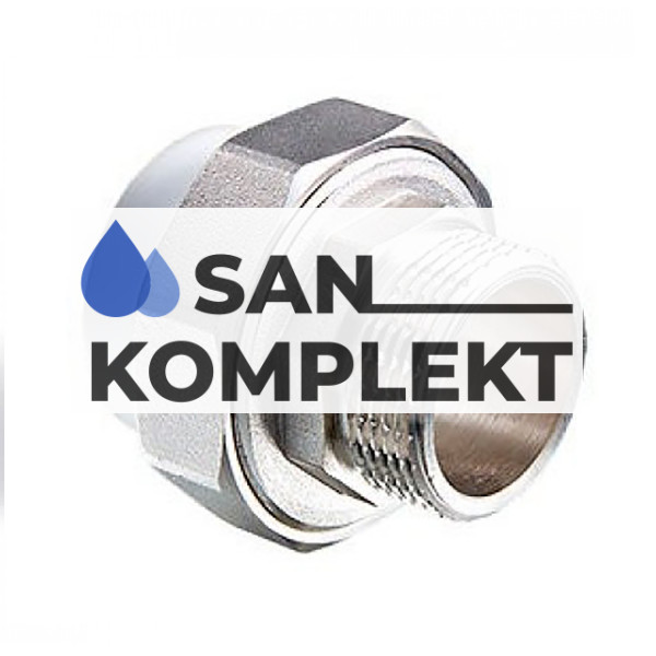 Муфта PPR разъемная НР (Американка) D25*3/4M ASB-1018B-2