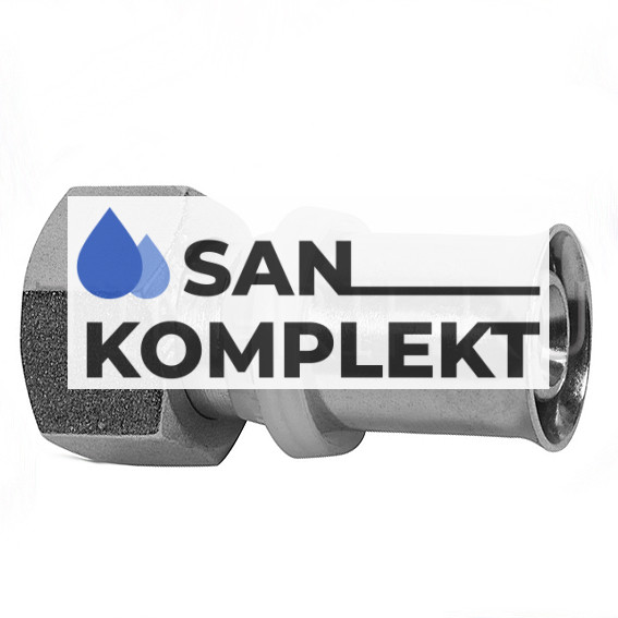 Пресс-фитинг с накидной гайкой ДУ-20*1/2 ВН.резьба под плоскую прокладку TIM F-S2002F(B)N