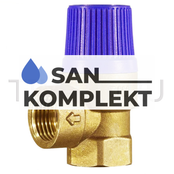 Мембранный предохранительный клапан 1/2*3/4 г/г-8 бар TIM BL23FF-C-8