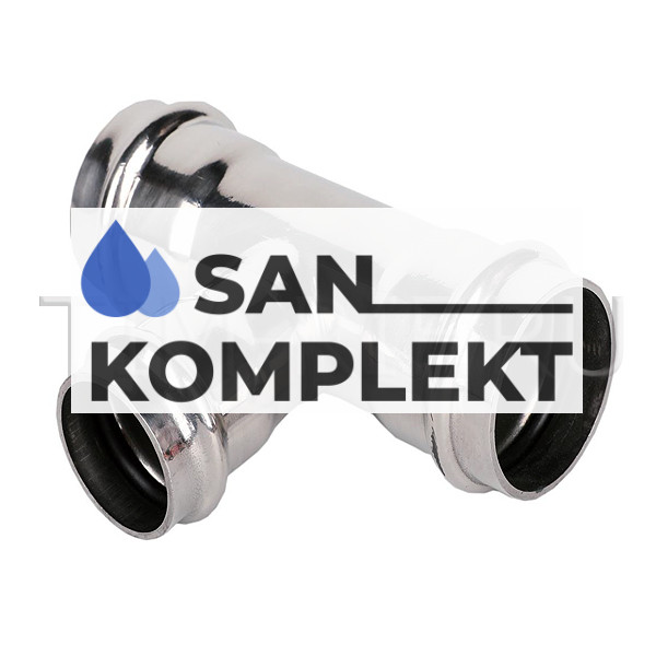 Трехраструбный пресс-тройник ДУ-35*15*35mm из нержавеющей стали ZEISSLER ZTI.531.351535