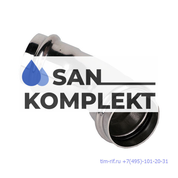 Двухраструбный пресс-угольник ДУ-18*18*45° из нержавеющей стали TIM ZTI.559.001818