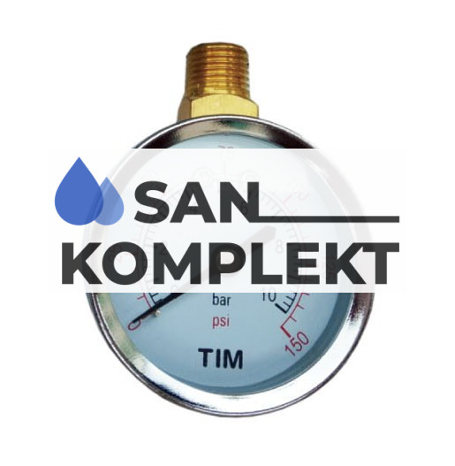 Манометр радиальный 10 бар, с верхним подключением TIM Y-50C-10bar