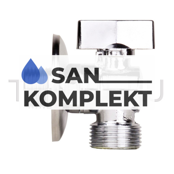 Угловой кран 1/2"х3/8"х10мм  с отражателем хром. TIM BL5833