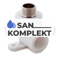 PPR Угольник комбинированный с креплением ВР  L25*1/2F TIM Tpp3037.0.02502s