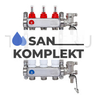 Коллекторный блок 1*3/4 ЕК-3 вых. из нержавеющей стали с регулирующими клапанами и расходомерами TIM EFS6003