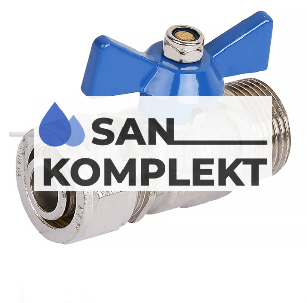 Кран шаровой латунный с цангой D20x3/4 нар. TIM BV206-03MN