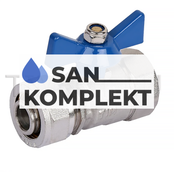 Кран шаровой  латунный с цангой D16x1/2 ВН.Р BV206-02FN