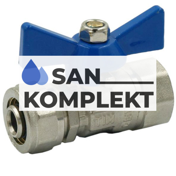 Кран шаровой  латунный с цангой D16x1/2 ВН.Р BV206-02FN