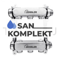 Коллекторный блок 1 *3/4 ЕК-5 выходов из нержавеющей стали без запорных клапанов TIM ZSc.407.0605S