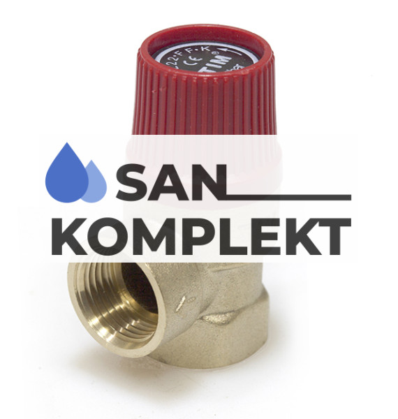 Предохранительный клапан красн.  2бар 1/2" г-г TIM BL22FF-K-2bar