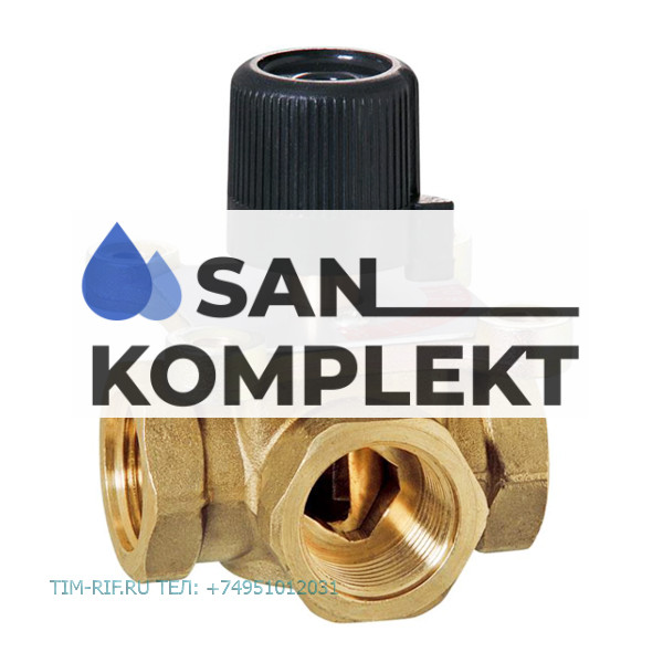 Трёхходовой поворотный смесительный клапан ДУ 11/4 ручная регулировка TIM BL3805