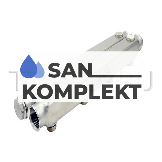 Коллектор из нержавеющей стали с межосевым расстоянием выходов 100 мм 1*1/2 (5 выходов) TIM ZSc.404.060405S