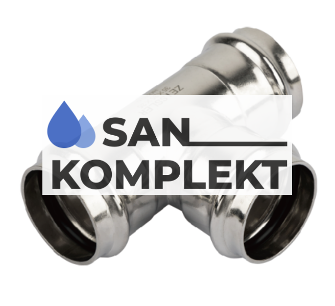 Трехраструбный пресс-тройник из нержавеющей стали 18*15*18mm ZEISSLER ZTI.531.181518