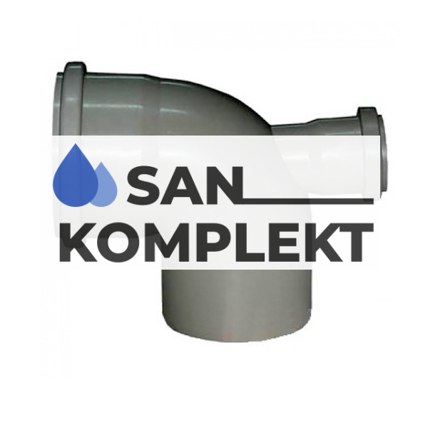 Отвод D 110х90* с выходом 50 фронтальный (тыл)