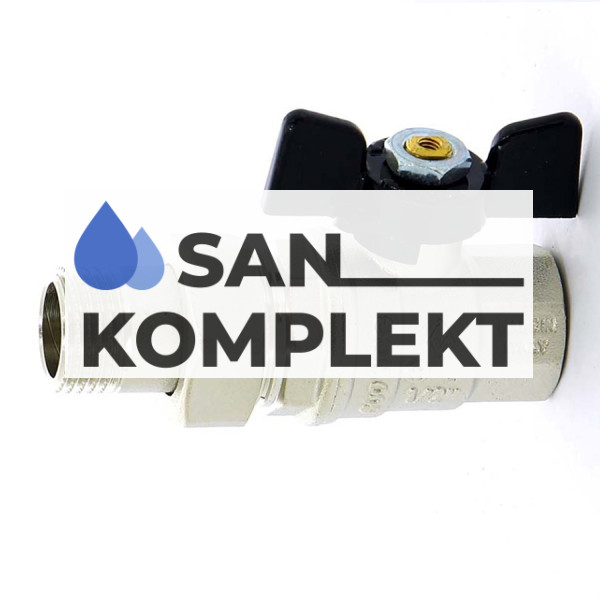 Кран шаровой с американкой полнопроходной Bugatti D 3/4 BG-322