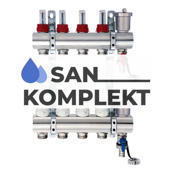 Коллекторная группа 1", 10 ходов латунный корпус без кранов TIM KC010