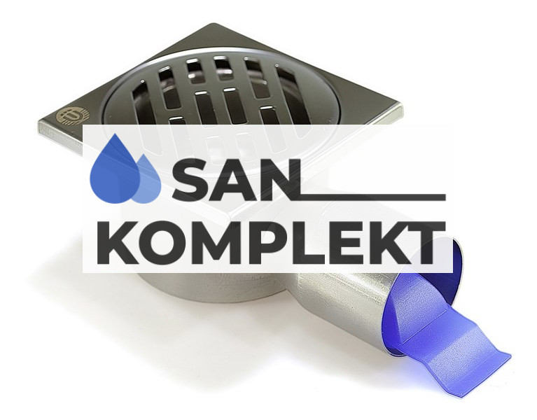 Трап для душа из нержавеющей стали SUS304 с горизонтальным выпуском 150х150 мм TIM BAD021502