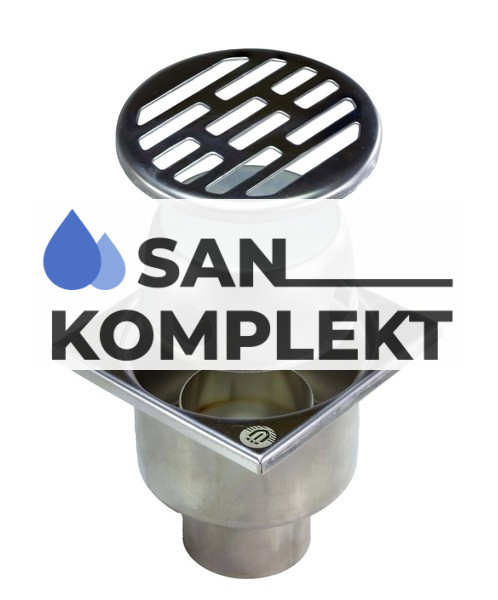 Трап для душа из нержавеющей стали SUS304 с вертикальным выпуском 150х150 мм TIM BAD021501