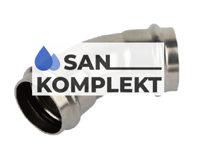 Двухраструбный пресс-угольник 45° из нержавеющей стали 54*54 TIM ZTI.559.005454