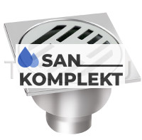 Трап для душа из нержавеющей стали SUS304 с вертикальным выпуском 100х100 мм TIM BAD021001