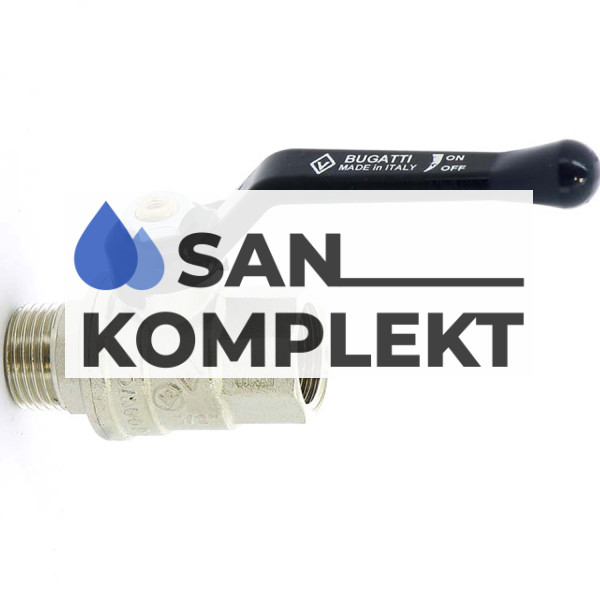 Кран шаровой полнопроходной Bugatti D 1/2 ВН ручка BG-305