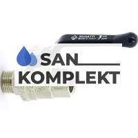 Кран шаровой полнопроходной Bugatti D 1/2 ВН ручка BG-305