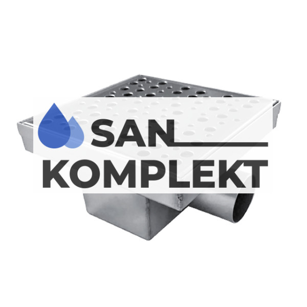 Трап металлический 150х150 мм с боковым выпуском TIM BAD411502