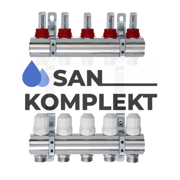 Коллекторная группа 1", 11 ходов латунный корпус без кранов и нак-ков TIM KD011