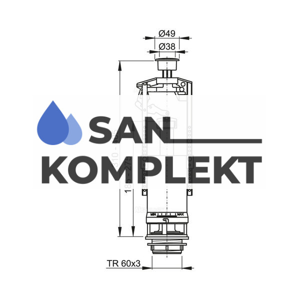Арматура для унитаза для унитаза без клапана AlcaPlast A2000