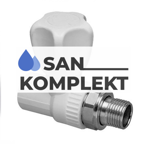 Кран PPR для радиатора прямой D25*3/4 ASB-2025А-2